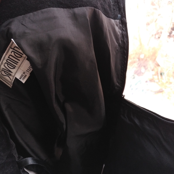 Vintage 80s Savannah Black Genuine Suede Pencil Skirt - Picture 4 of 7